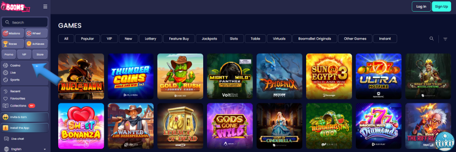 Booms.bet casino slot