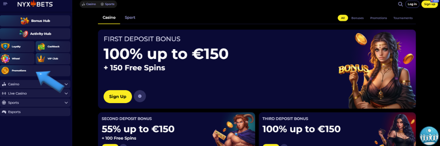 NYX BETS casino bonus