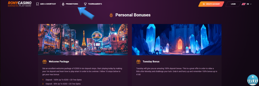 Rony casino bonus